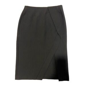 Zara Basics Women's Straight & Pencil Knee Length Black Slit Skirt Size Small